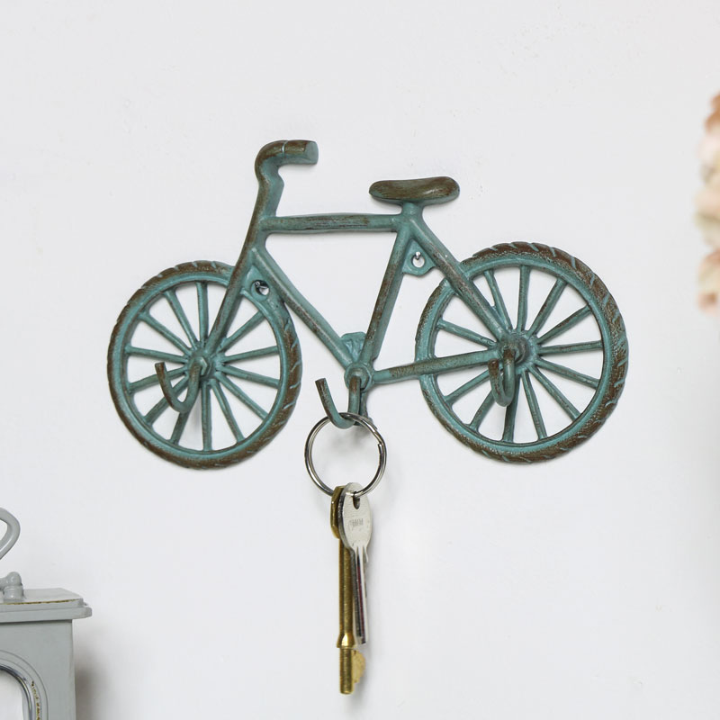 Green Bicycle Wall Key Hooks