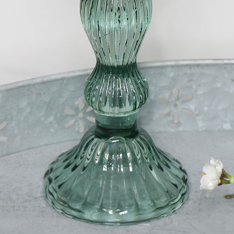 Green Glass Candlestick