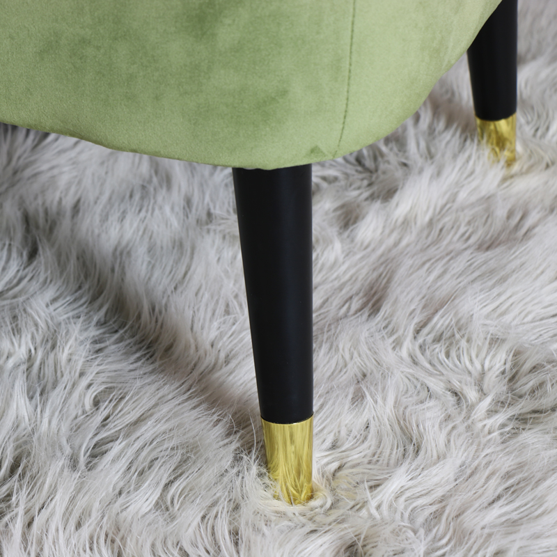 Green Velvet Low Stool