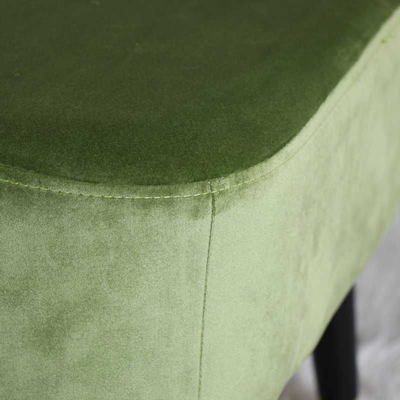 Green Velvet Low Stool