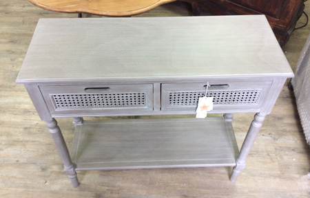 Grey 2 Drawer Console Table - Milan Range DAMAGED SECOND 7894