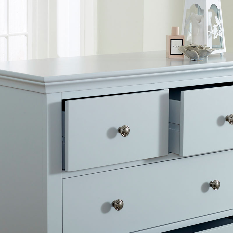 Grey 5 Drawer Chest Of Drawers Newbury Grey Range Melody Maison