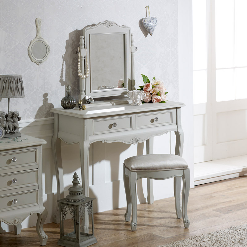 Grey Bedroom Furniture, Chest of Drawers, Dressing Table Set & Bedside Tables - Elise Grey Range