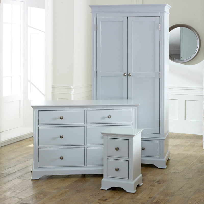 Grey Bedroom Furniture Double Wardrobe Large Chest Of Drawers Bedside Table Davenport Grey Range