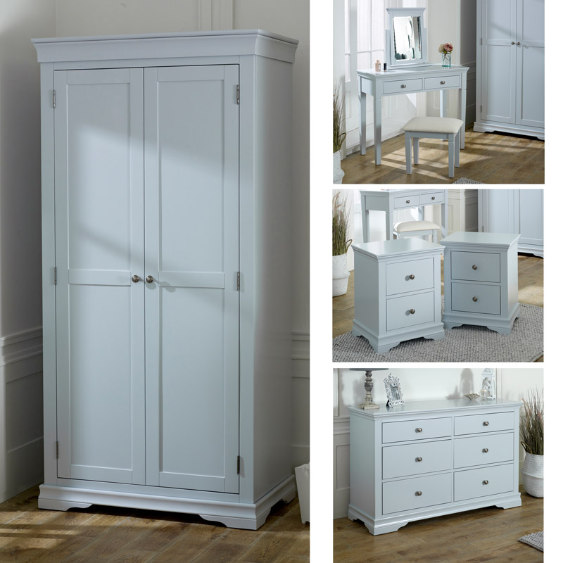 Grey Bedroom Furniture Wardrobe Large Chest Of Drawers Dressing Table Set Bedside Tables Newbury Range