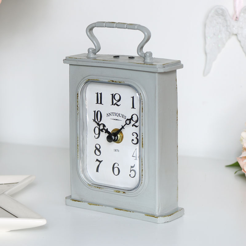 Grey Carriage Mantel Clock 