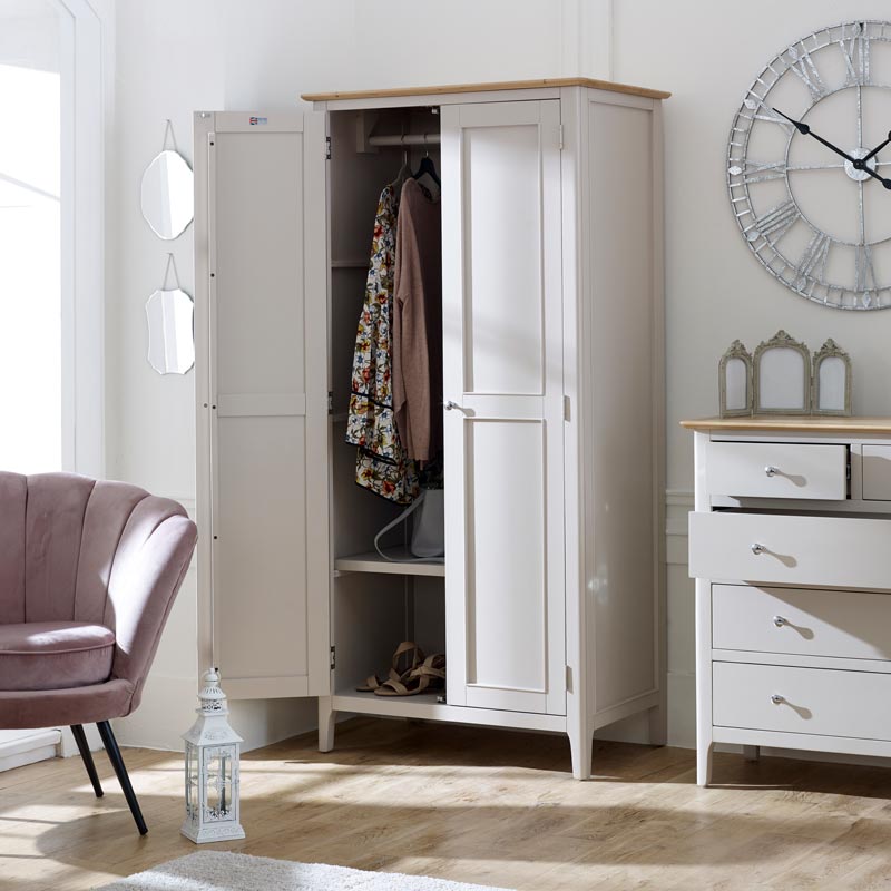 Grey Double Wardrobe - Devon Range  DAMAGED SECOND 4045