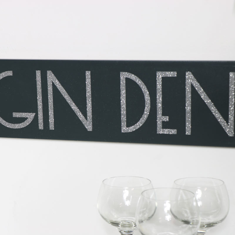 Grey Glitter Gin Sign 