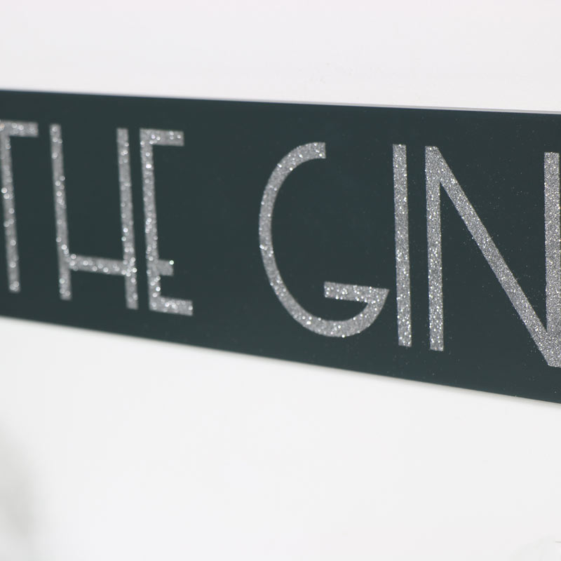 Grey Glitter Gin Sign 