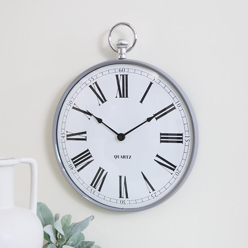 Silver Metal Fob Wall Clock - Modern Kitchen Wall Clocks Australia Silver Metal Fob Wall Clock - Modern Kitchen Wall Clocks Australia