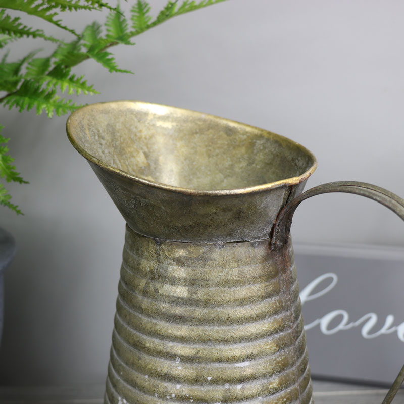 Grey Metal Vintage Decorative Pitcher/Jug