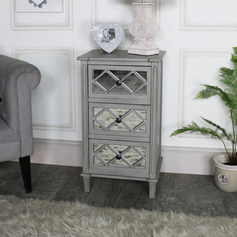 Bedside tables nightstands teapot mirrored cheap dark via. grey mirrored bedside lamp table vienna range