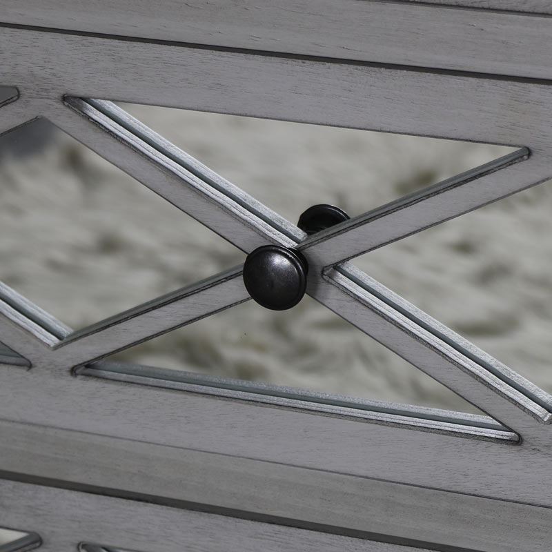 Grey Mirrored Chest of Drawers - Vienna Range  DAMAGED SECONDS 3035