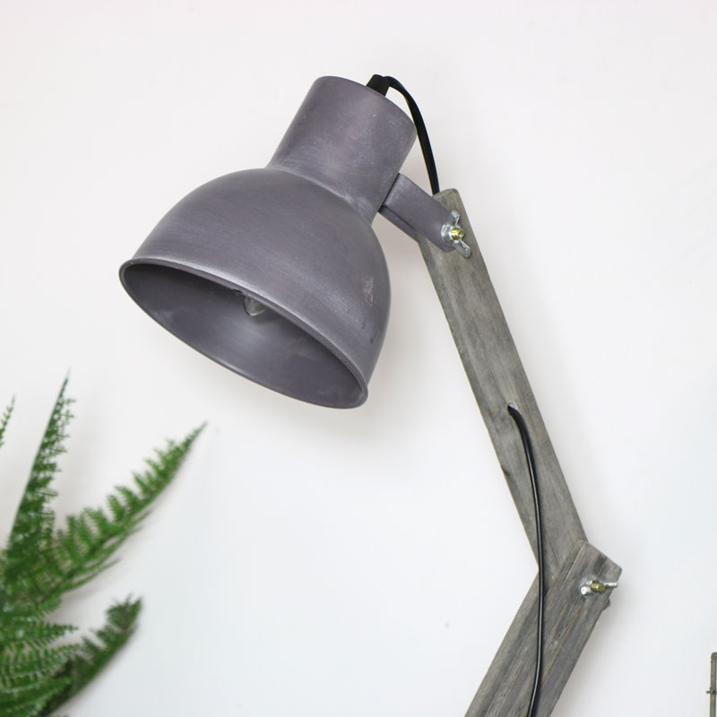 Grey rustic desk lamp
