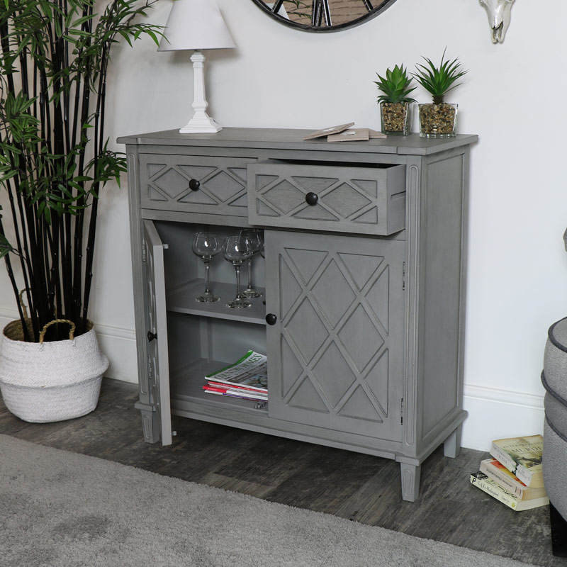 Grey Sideboard Storage Unit - Venice Range