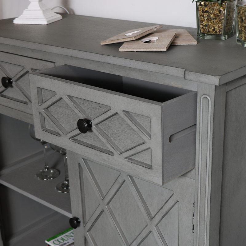 Grey Sideboard Storage Unit - Venice Range