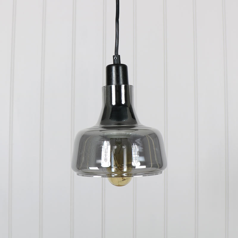 Grey Smoked Glass Pendant Light