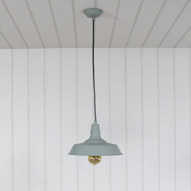 Grey Vintage Industrial Barn Style Pendant Light Fitting