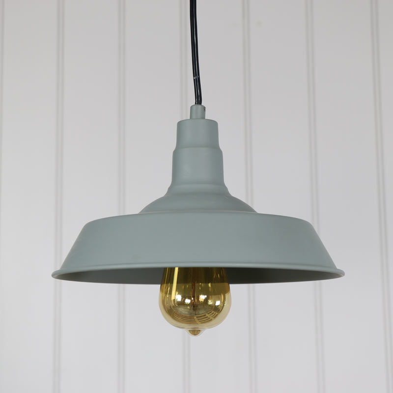 Grey Vintage Industrial Barn Style Pendant Light Fitting
