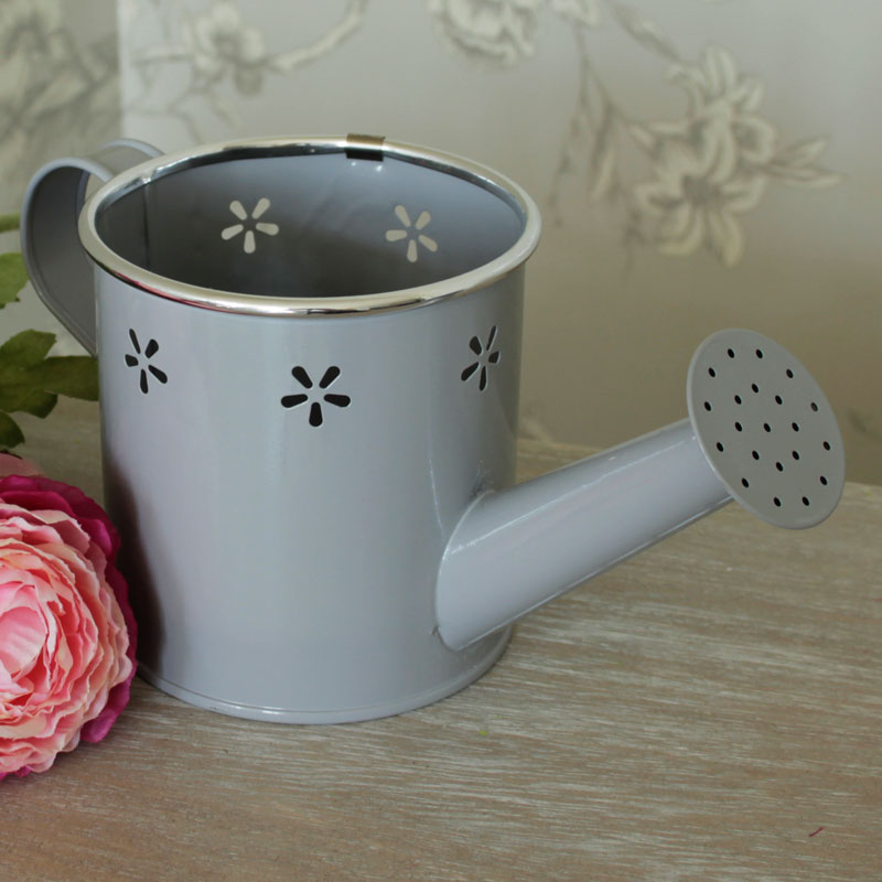 Grey Vintage Metal Watering Can