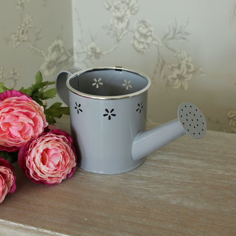 Grey Vintage Metal Watering Can