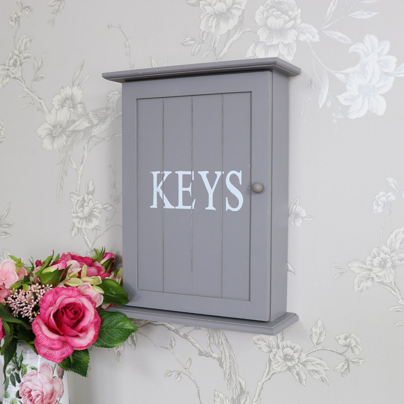 Grey Wall Mounted Wooden Key Cabinet Melody Maison Grey Wall Mounted Wooden Key Cabinet