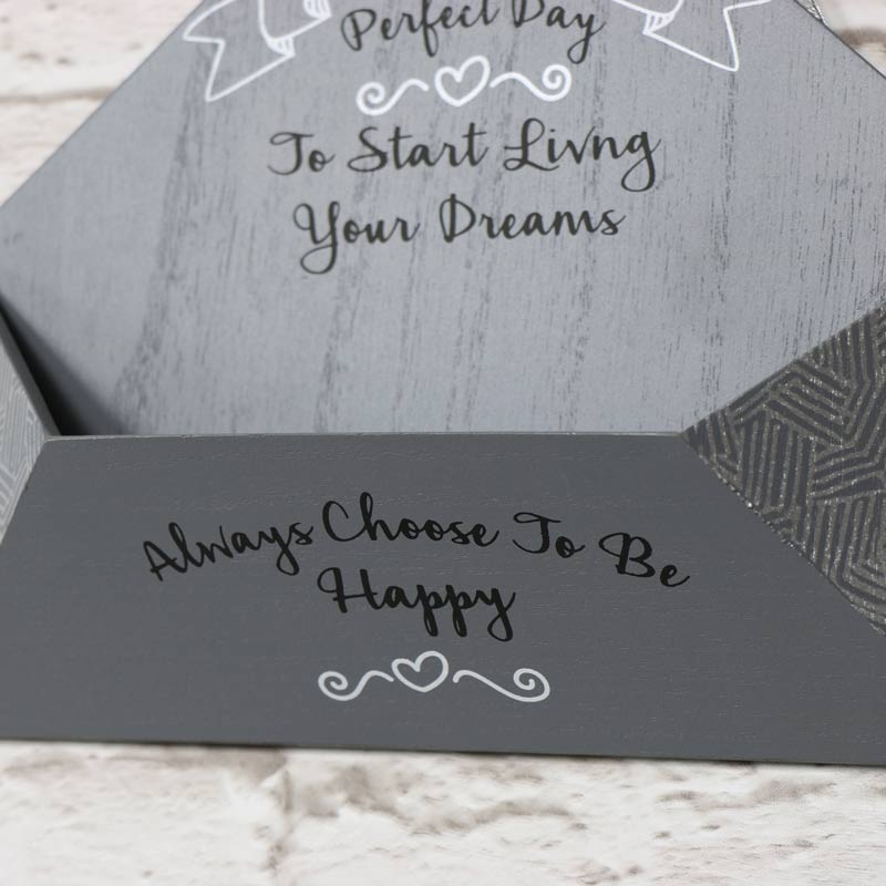 Grey Wooden Envelope Letter holder