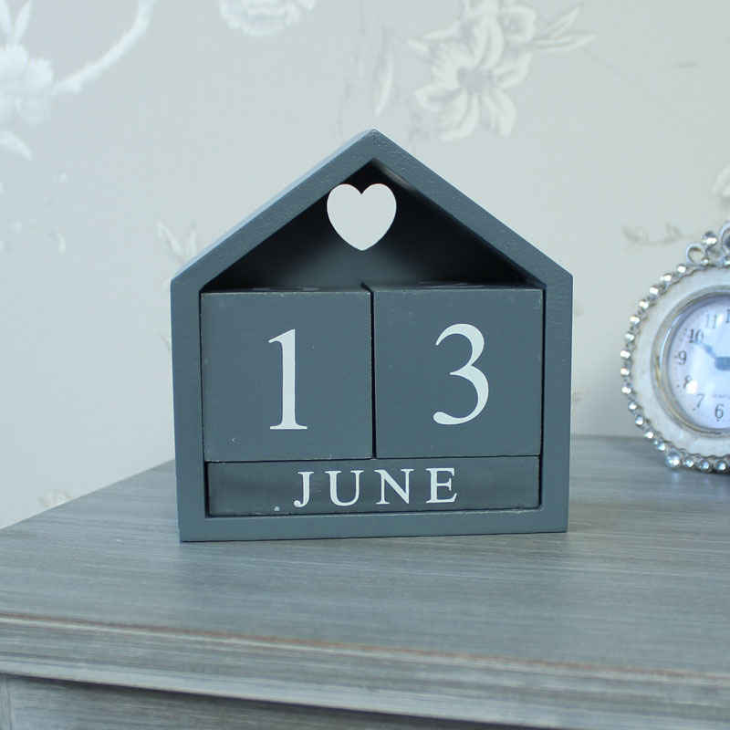 Grey Wooden Perpetual Calendar