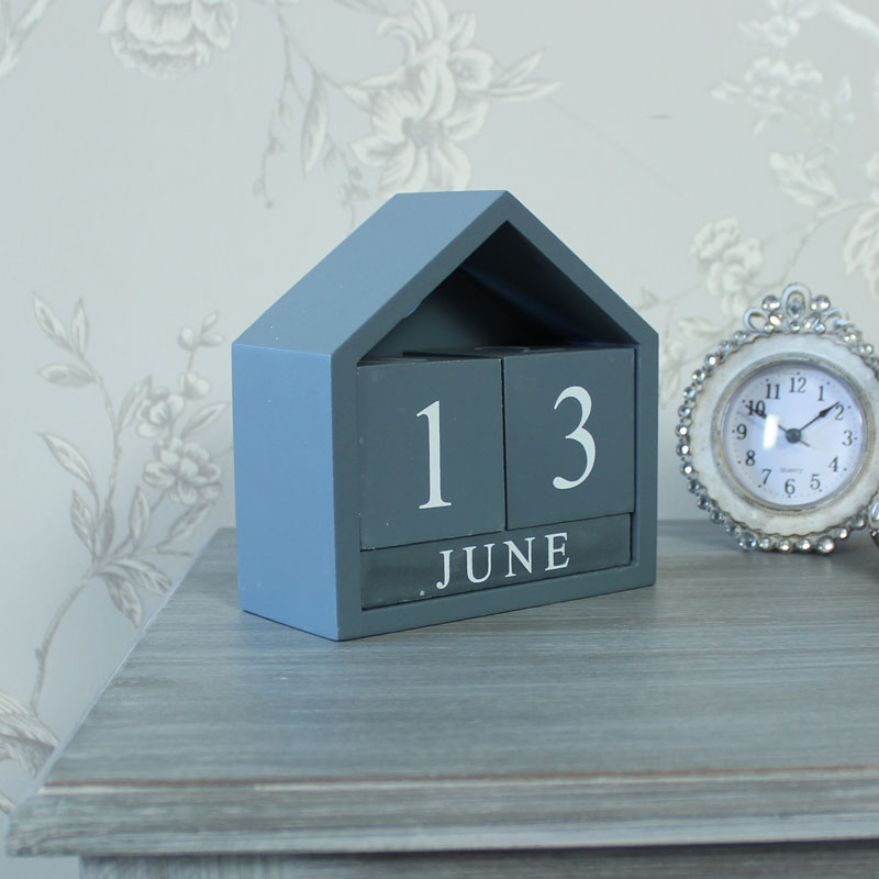 Grey Wooden Perpetual Calendar