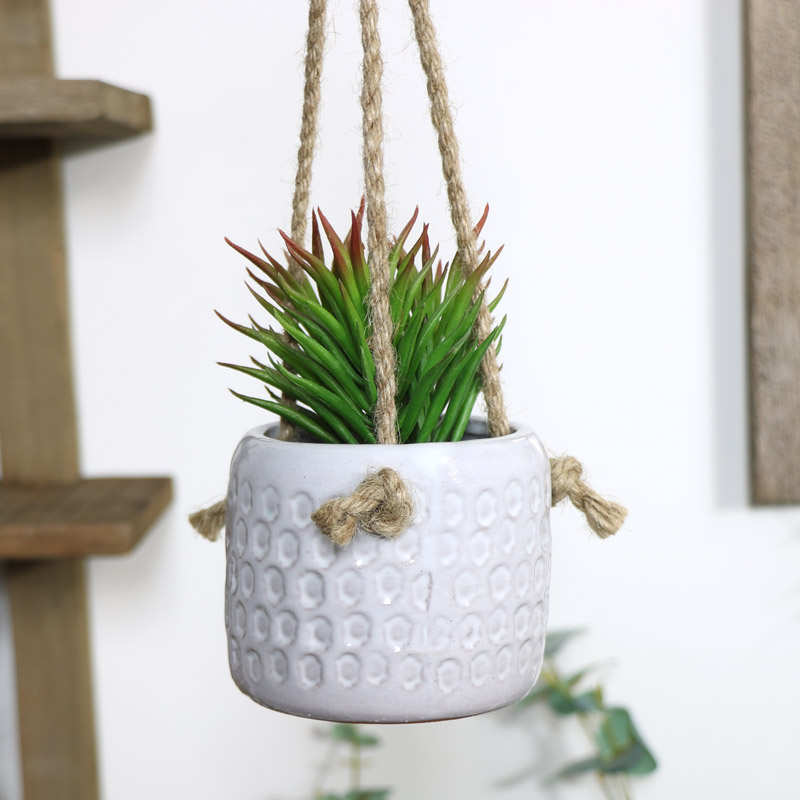 Hanging White Planter Pot 
