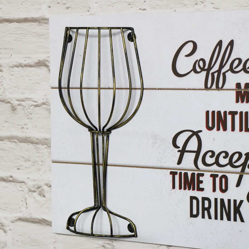 Humorous Wine Quote White Wall Plaque Cork Holder