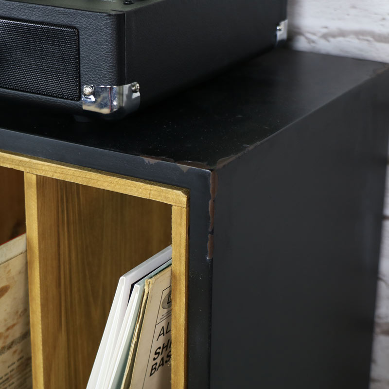 Industrial Retro Style Vinyl Record Storage Cabinet DAMAGED SECOND 4093