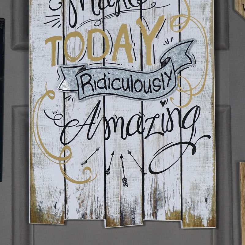 Inspirational 'Make Today Amazing' Wall Plaque
