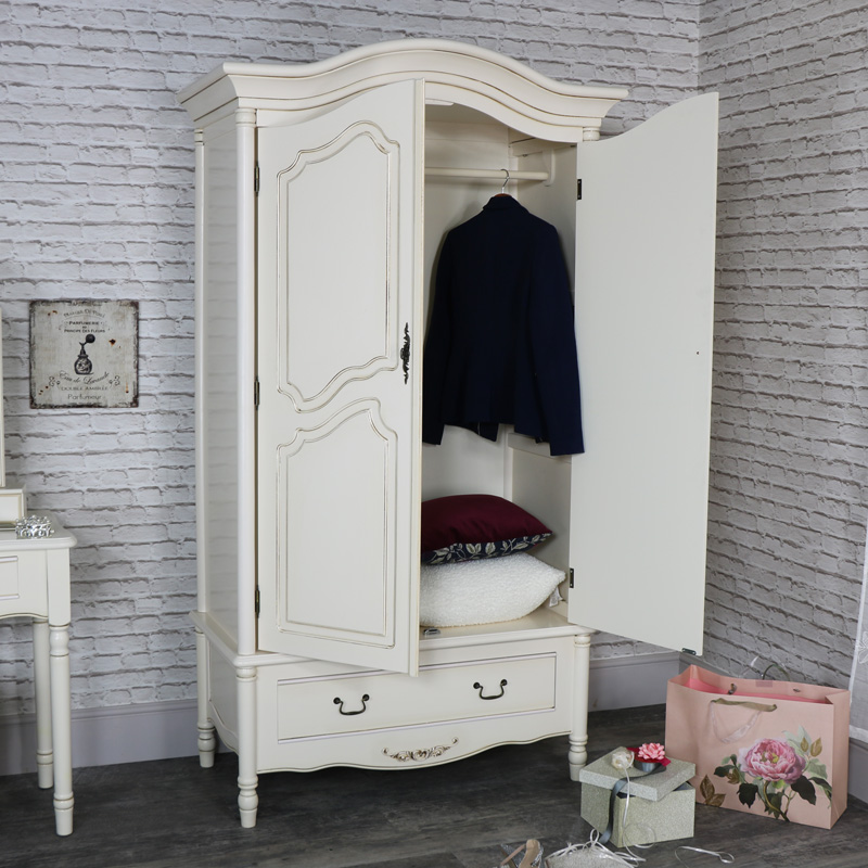 Large Cream Armoire Style Double Wardrobe - Adelise Range EX-SHOWROOM ITEM 0052