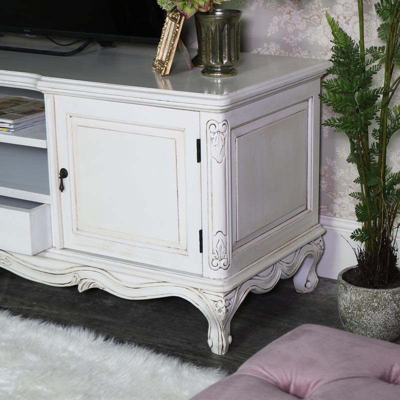 Large Rococo style Cream TV stand - Limoges Range