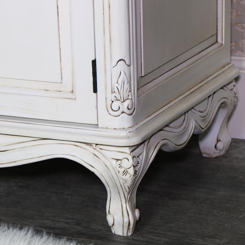 Large Rococo style Cream TV stand - Limoges Range