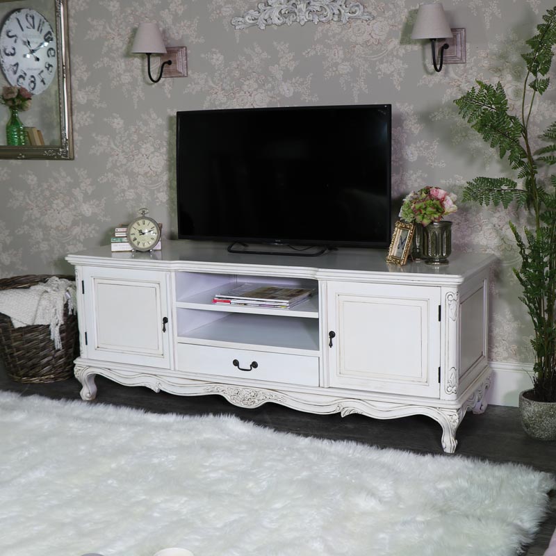 Large Rococo style Cream TV stand - Limoges Range