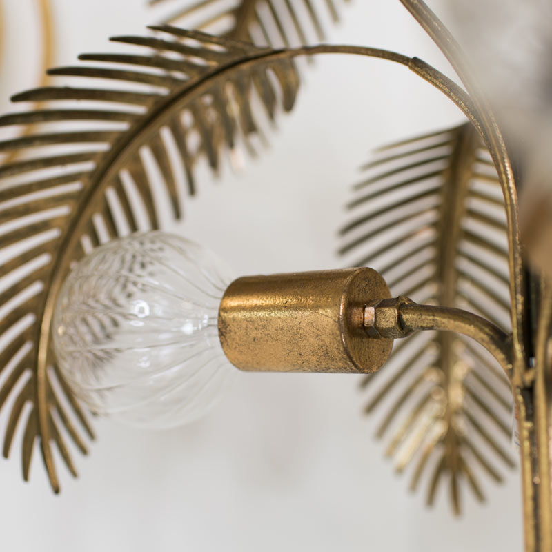 Large Gold Palm Tree Floor Lamp