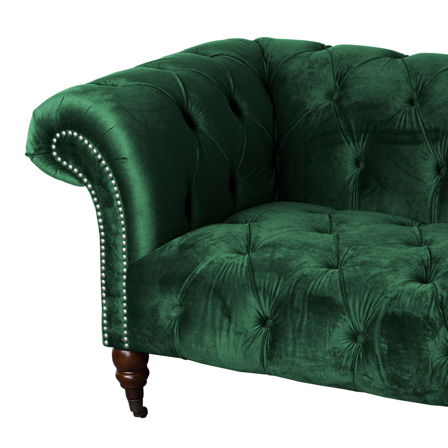 Large Green Velvet Chesterfield Sofa