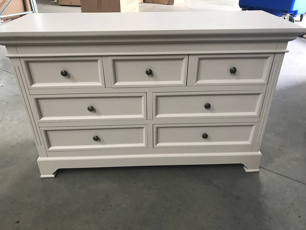 Large Grey 7 Drawer Chest of Drawers - Daventry Taupe-Grey Range DAMAGED SECOND 3006