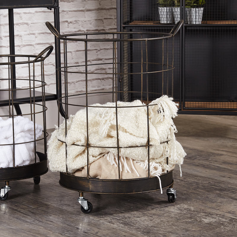 Large Industrial Storage Basket on Wheels