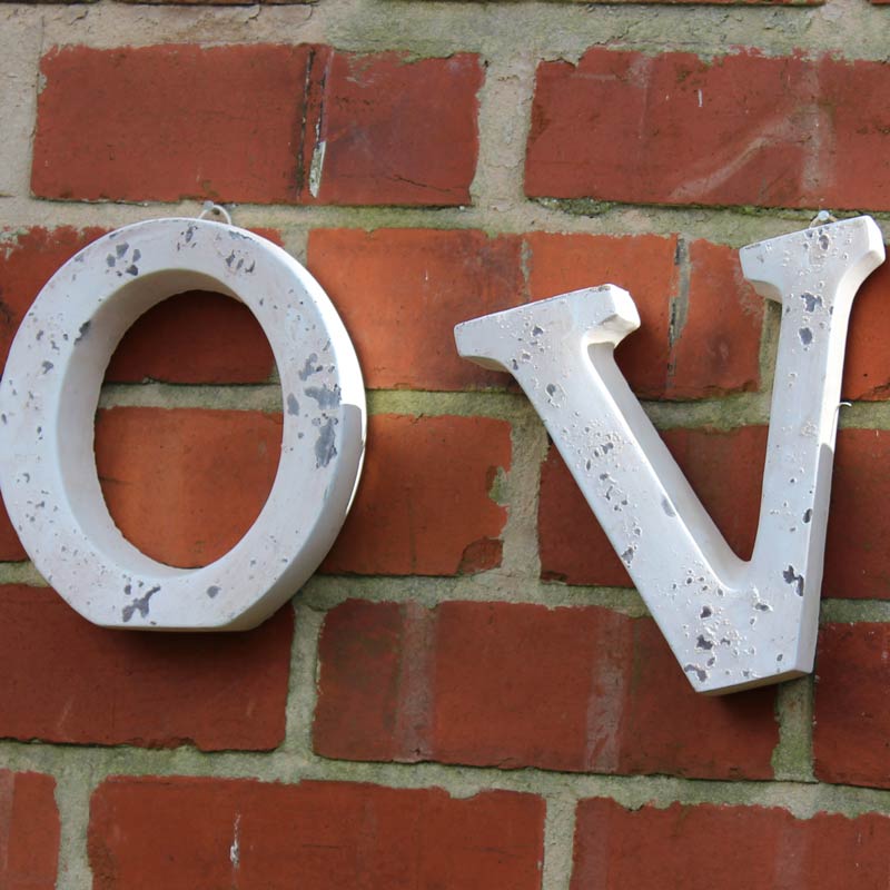 Large Ornamental Stone 'LOVE' Letters