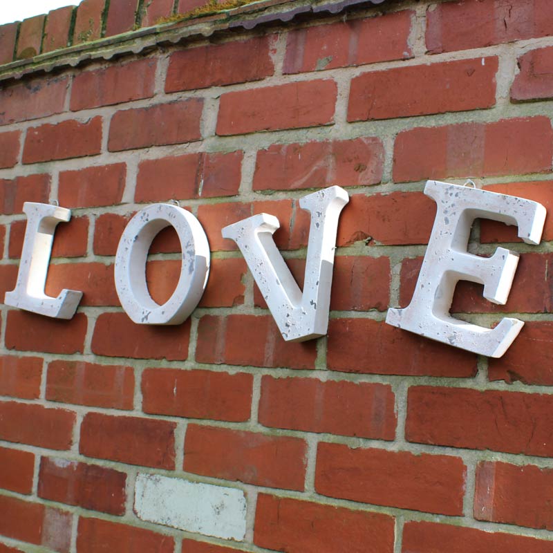 Large Ornamental Stone 'LOVE' Letters