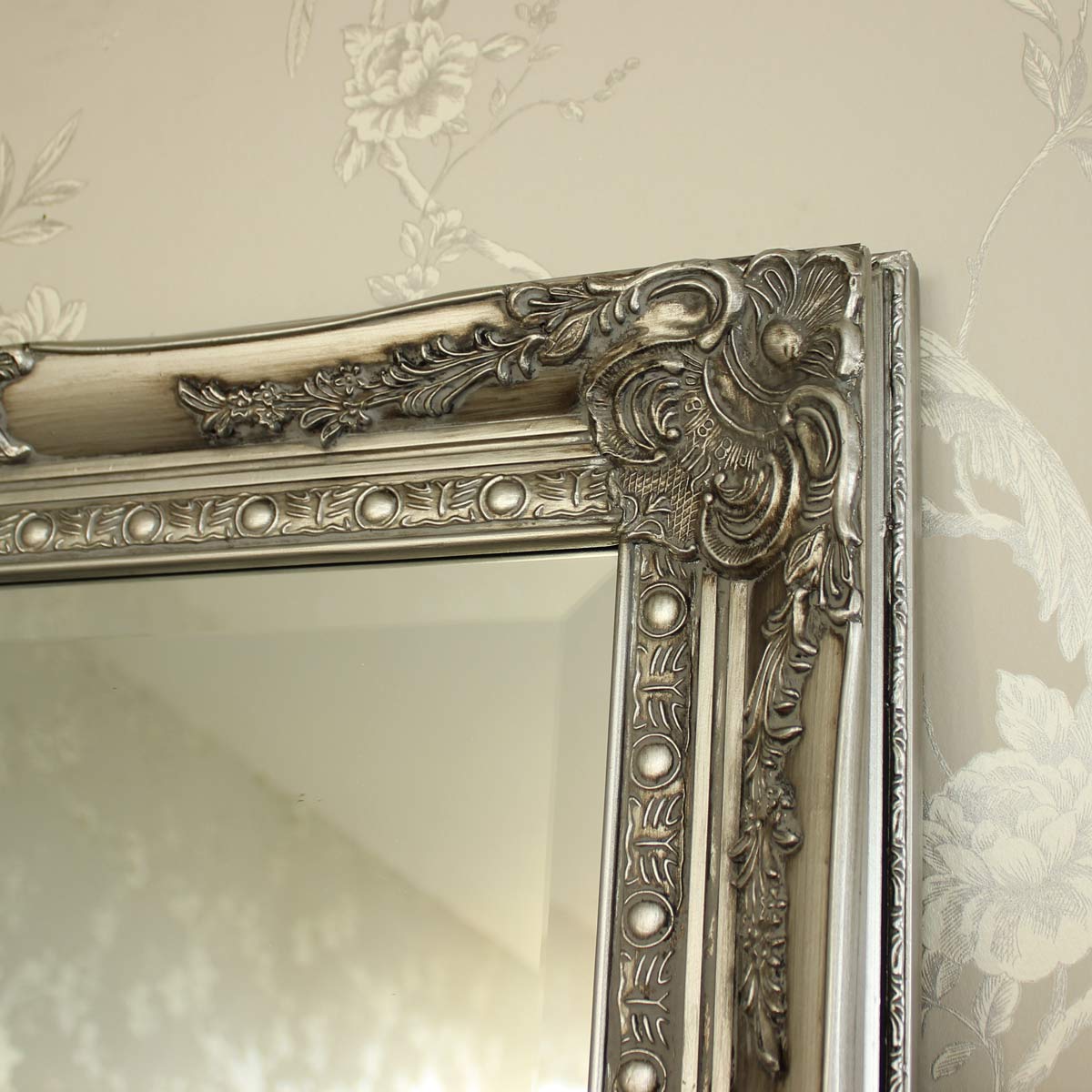 Large Ornate Silver Wall/Floor Mirror 176cm x 76cm