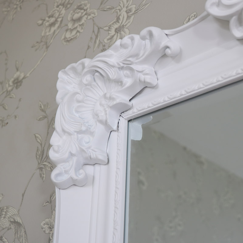 Large Ornate White Wall/Floor Mirror