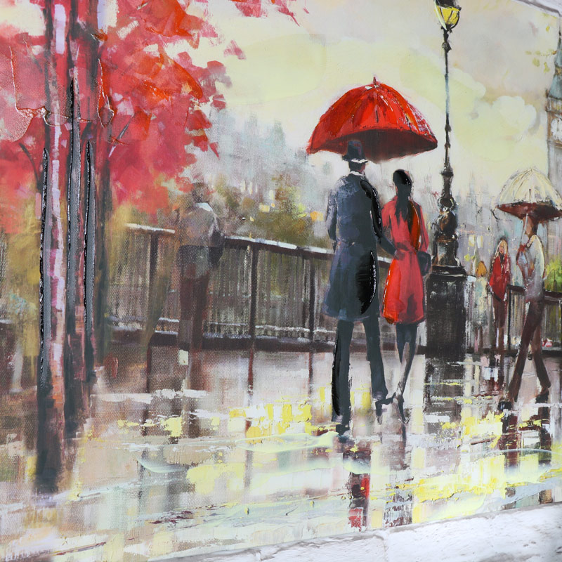 Large Rainy Day in London Canvas Wall Art