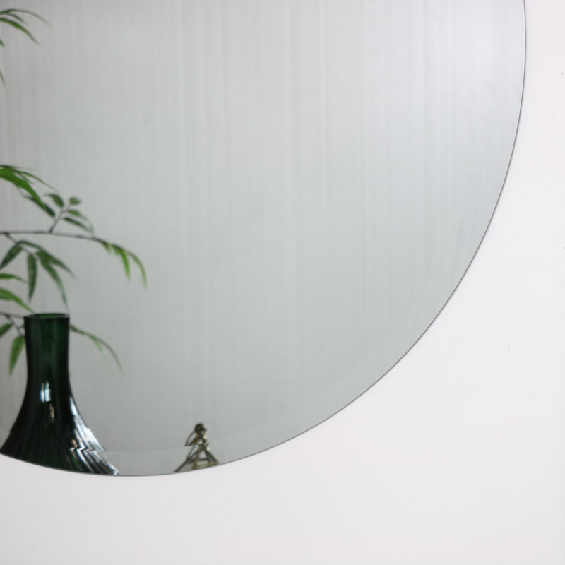 Large Round Frameless Mirror 70cm X - Round Frameless Wall Mirror Uk