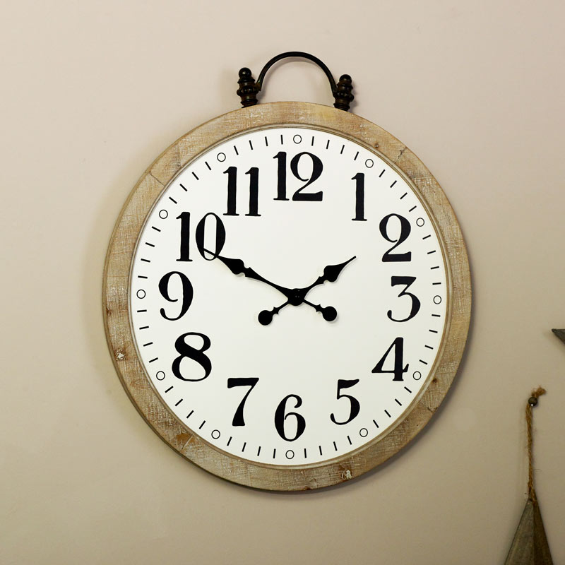 Large Rustic Pocket Watch Wall Clock