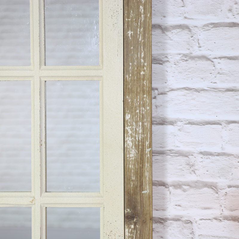 Large Rustic Shutter Style Window Mirror 73cm X 123cm Melody Maison Large Rustic Shutter Style Window