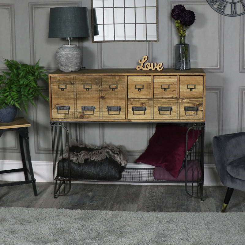 Large Rustic Sideboard with Drawer Cupboard Storage 